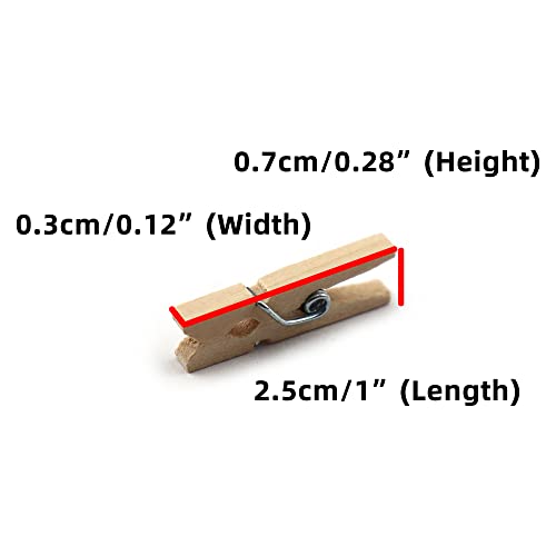 Heehee 100 Pack 1 Inch Mini Wooden Clothespins Strong Spring Grip Durable Natural Wood Texture Multipurpose Clothes Pins For Crafts Laundry Photo Hanging #TOP1