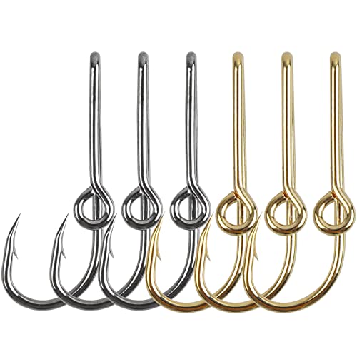 Fishing Hook Hat Pins Fishing Hook Hat Clip Fish Hooks for Hat, Gold/Black Fish Hook Hat Tie Clip for Outdoor 12PCS (mixed-12pcs)