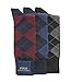 Polo Ralph Lauren Set of Three Mens Argyle Dress Sock (Size 10-13) (Hunter Green/Navy)