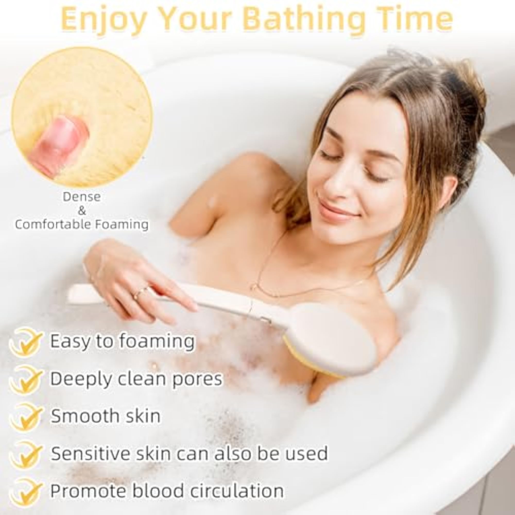 Long Handled Sponge Dry Body Brush Bathing Accessories