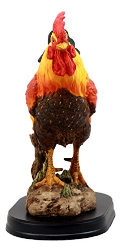Estatua de Gallo Country 7.5 pulgadas en Resina Multicolor miniatura 5