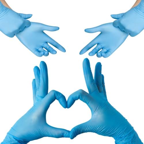 Gold Global Blue Nitrile Gloves – 4 Mil, Powder-Free, Latex-Free (200 Pack, Medium) — view 3