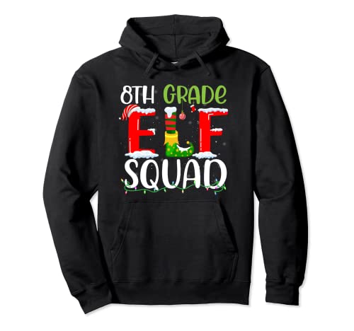 8th Grade Elf Squad Student Teacher Group Matching Christmas Pullover Hoodie