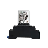 Vista 3 de ATO DC 24V Bobina 8-Pin Relé de potencia electromagnética DPDT 2NO 2NC HH52P MY2NJ con base de enchufe de terminal enchufable