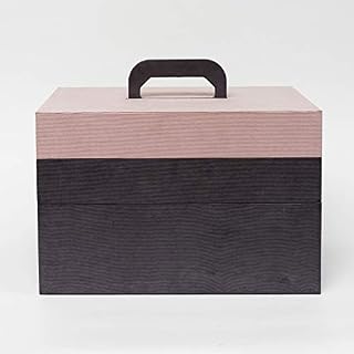 Creations PINK Craft Storage Toolbox Style 3 Tier Box with Carry Handle by Creations  H 28cm x W 35cm x D 23cm - Decorative Stackable Box with Two Removable Compartments