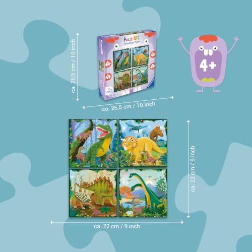 Ravensburger - Puzzle Enfant - Puzzle UP! - Les Dinosaures - À partir de 4 Ans - Puzzle de qualité supérieure - Carton épais et résistant - 12004003