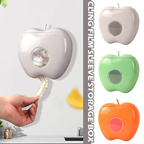 Plastic Wrap Storage Box With 200Pcs Fresh Keeping Bags, 2023 New Fresh Keeping Bag Storage Box, Kitchen Wall Mounted Wrap Bag Organizers And Storage, Plastic Food Wrap Bag Storage Organizer (Orange) #TOP4