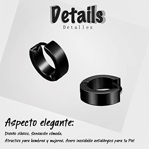 CHARIFIN Brincos de aço inoxidável hipoalergênicos cartilagem preta brincos pendentes pequenos brinc