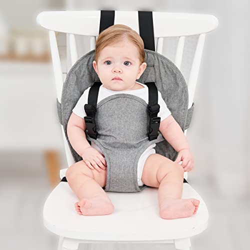 Travel Harness Seat for Baby High Chair,Safety Harness Chair Accessory for Baby Feeding, Portable Fabric Harness Toddler Chair Seat with Adjustable Straps, Baby Must Haves Travel Essential - Thumbnail 7
