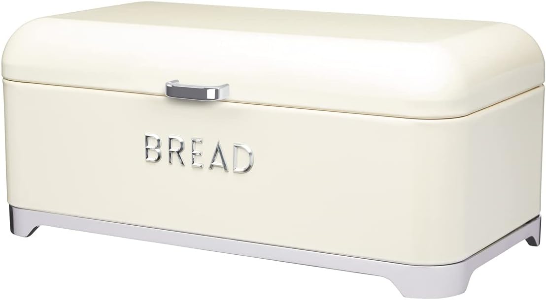 KitchenCraft Lovello Bread Bin, 42 x 22 cm (16.5" x 8.5") - Vanilla Cream
