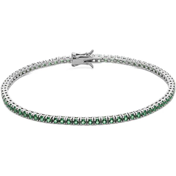 Bracelet tennis pour homme en argent Comete UBR996M19 avec pierres vertes