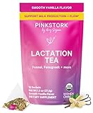 Pink Stork Lactation: Smooth Vanilla Nursing Support Tea -Organic Loose Leaf Tea in Biodegradable Sachets -Natural Breastfeeding Support -Enhance Breast Milk Nutrition, Supply, 30 Cups