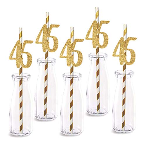Pitillos decorativos de papel dorado 24-pack