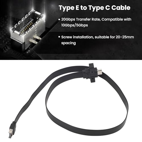 Cable Tipo E a Tipo C de 20 Gbps con instalación de tornillo y transferencia de datos de 0.5M 5