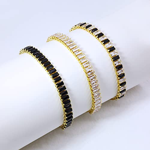 Dajuetree Tennis Bracelets For Women, Cubic Zirconia Bracelet For Women, Classic Cz Adjustable Slider Bracelet 18K Gold Plated Bracelets Cute Bracelet Fashion Wedding Jewelry Great Gift For Girls #TOP3