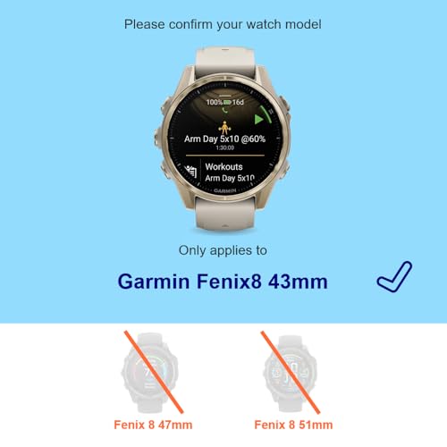 Image of iDaPro Screen Protector for Garmin Fenix 8 AMOLED 43 mm, 9H Glass