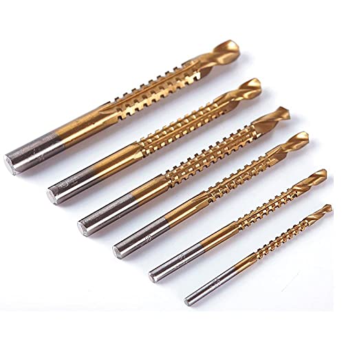 Juego de brocas para madera HSS titanio 6 piezas miniatura 2