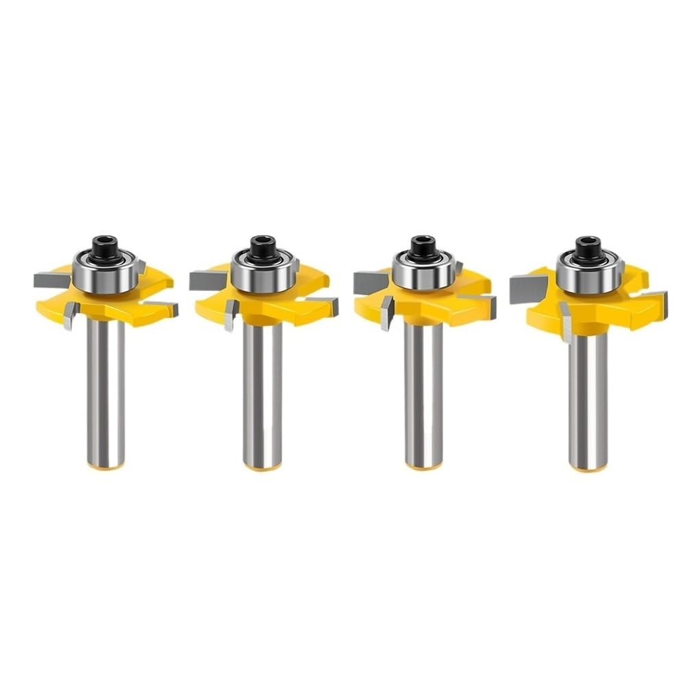 4 Pièces Menuiserie Couteau de Fraisage à Corps en Acier Tige de 8mm