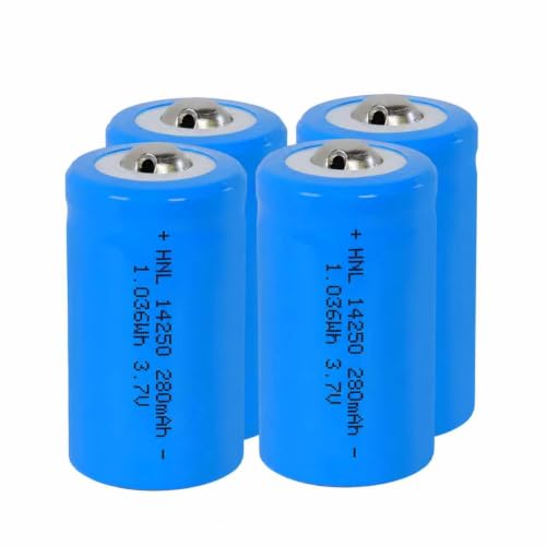 Horbupa 14250 Battery Rechargeable 4 Pack 3.7V Lithium Battery 1/2AA Batteries for Dog Collars Security Systems Medical Devices Baby Monitors