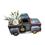 1 PCS Creative Small Truck Flower Pot -Home Decor Collectible Vehicles-Vintage Mini Car Statue-Farmhouse Truck Decor-Table Top Decor Little Blue Truck for Props, Gifts