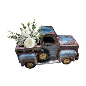 1 PCS Creative Small Truck Flower Pot -Home Decor Collectible Vehicles-Vintage Mini Car Statue-Farmhouse Truck Decor-Table Top Decor Little Blue Truck for Props, Gifts