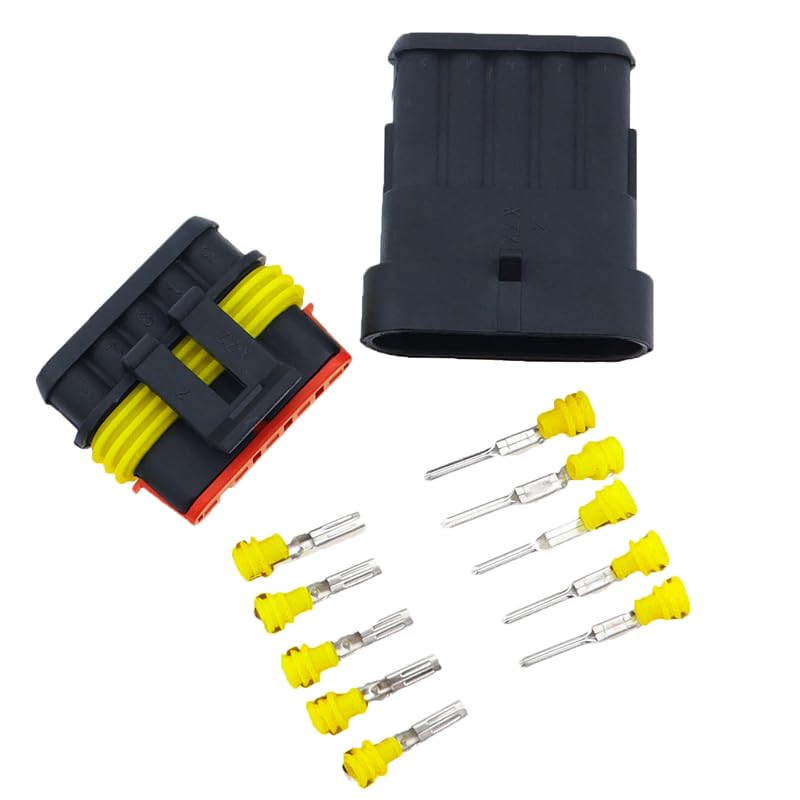 Conectores impermeables de 5 pines para solucionar fallos eléctricos por agua en su coche