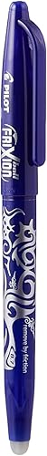 Pilot FriXion Ball - Bolígrafos de gel borrables de 0.028 in, punta fina, tinta azul, paquete de 12