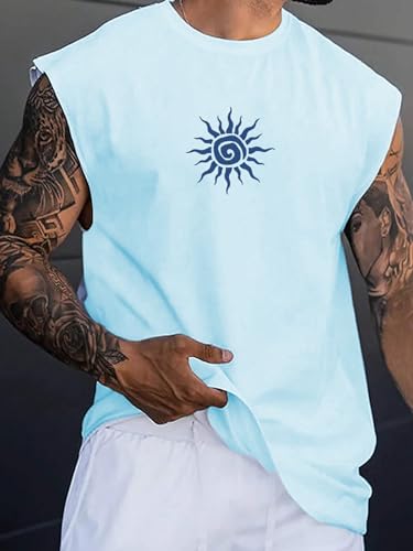 Image of RodZen Mens Polyester Tank Tops Sleeveless Round Neck T-Shirt for Gym, Running and Outdoor