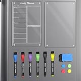 Hengxinchen 2 Pieza A4 Pizarra para Nevera Transparente, Objetivos Semanales