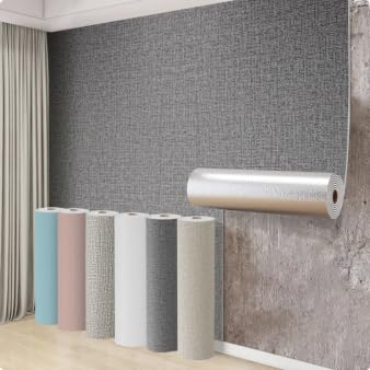Swehooirt 5 Roll Self Adhesive Thermal Wallpaper 3mm Thick Peel and Stick Wallpaper for Bad Cold Walls Textured Dark Grey Insulating Wall Covering Roll Waterproof Damp Proof Ceiling Bathroom