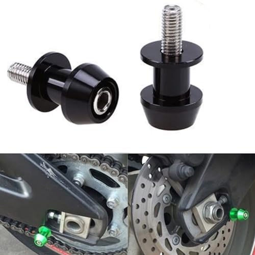Akozon Swing Arm Spool 8 / 10mm Motorrad CNC Aluminiumlegierung Swing Arm Spool Sliders Stehen Swingarm Bobbins(10MM-Schwarz)