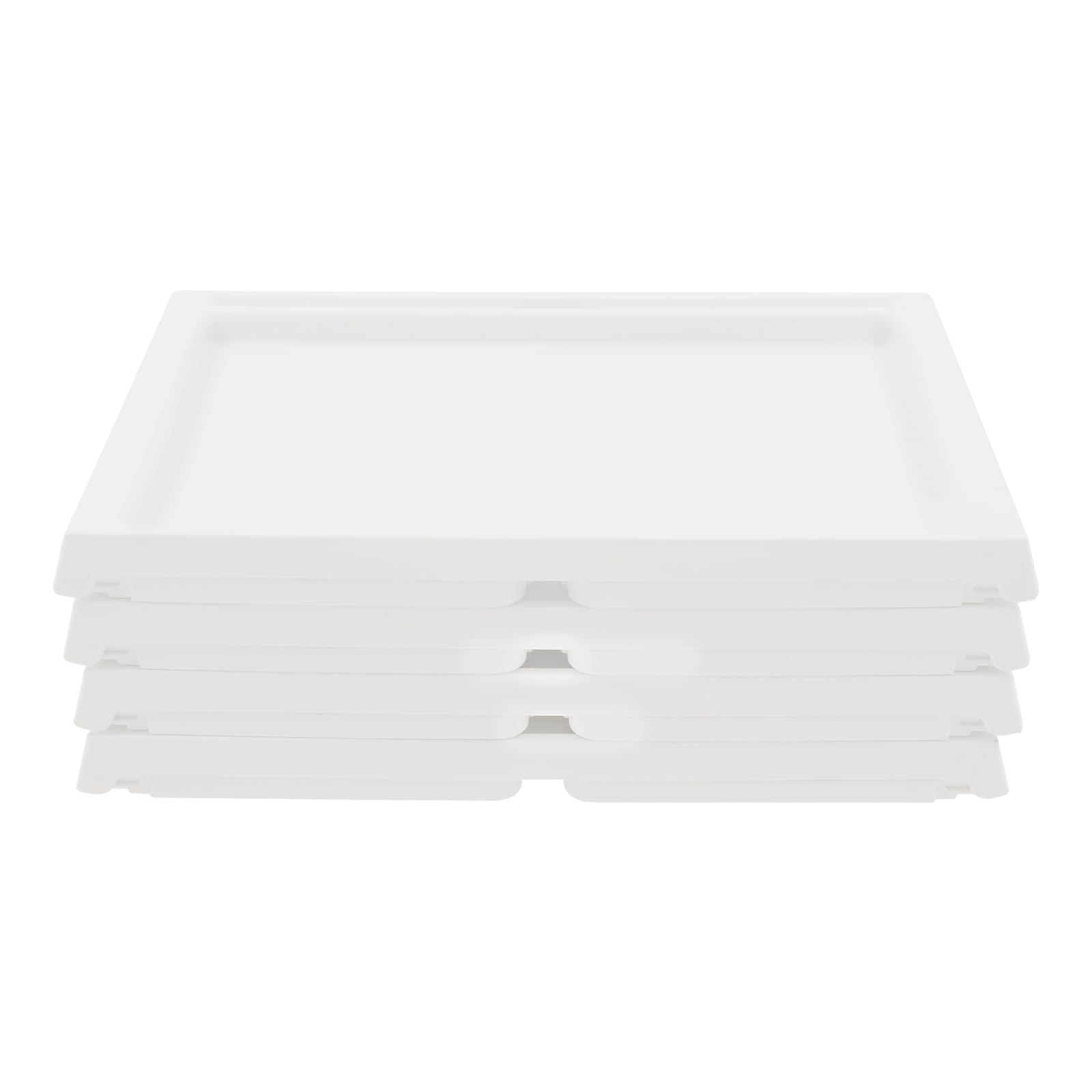 OUKANING Set di 4 tavolini da letto pieghevoli in plastica, robusti tavoli per computer portatile, per divano, divano e letto, supporto per tablet con fessura di ricarica, per mangiare, leggere, casa