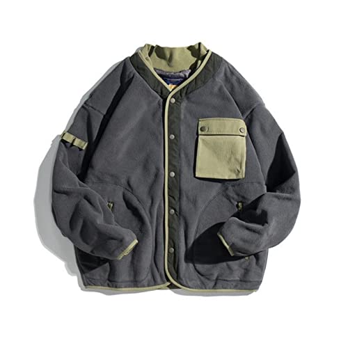 Parka homme outdoor lâche contre le vent d'automne avec grandes poches
