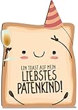 Generisch Patenkind Geschenk Karte Toast Patenkind Holzkarte - Geburtstagskarte mit Umschlag - stilvolle Toast-Grußkarte, besonderer Gruß, der Freude bereitet, Grußkarte für Familie und Freunde