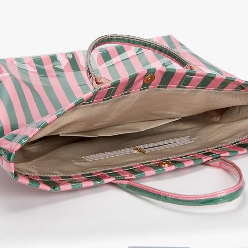 Image of Lushandy PVC Tote Bag for Women Jelly Beach Bag Top Handle Hobo Handbag | Water-Resistant, Wipe Clean, Lightweight