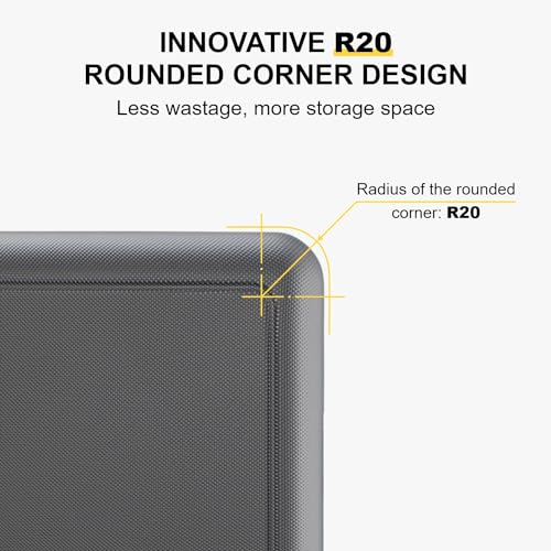 LEVEL8 Checked Luggage, Large Suitcase, Lightweight Luminous Textured Tsa Approved Medium Hardside Luggages with 8 Spinner Wheels, 24 Inch, Dark Grey - Thumbnail 7
