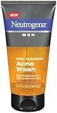 Neutrogena Men Skin Clearing Daily Acne Face Wash with Salicylic Acid Acne Treatment, Non-Comedogenic Facial Cleanser to Treat & Prevent Breakouts, 5.1 fl. oz(Pack of 3)