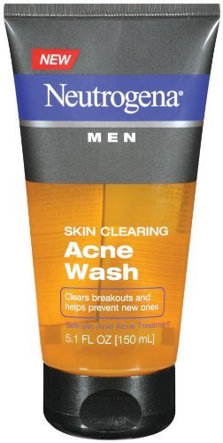 Neutrogena Men Skin Clearing Daily Acne Face Wash with Salicylic Acid Acne Treatment, Non-Comedogenic Facial Cleanser to Treat & Prevent Breakouts, 5.1 fl. oz(Pack of 3)