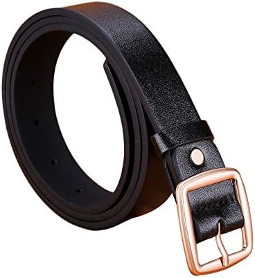 FFFG Waistbelt for Women Men Buckle Waist Strap Belts Casual Daily Fashion Faux Leather Design Classic Reversible Belt, 04 Black, One Size