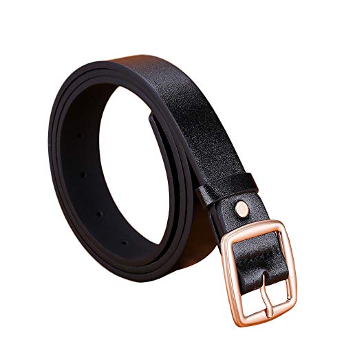 Fffg Waistbelt For Women Men Buckle Waist Strap Belts Casual Daily Fashion Faux Leather Design Classic Reversible Belt, 04 Black, One Size #TOP2