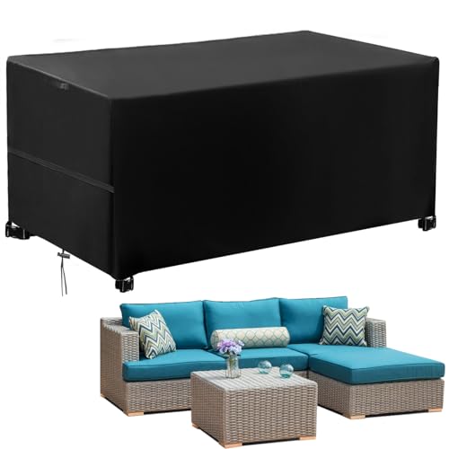 GUHAOOL Funda para Mesa de Jardín, 420D Oxford Funda para Muebles de jardín Impermeable,Funda Sofa Jardin Exterior, Anti Viento Anti Uv Para Mesas Sillas Sofás Exterior Funda Protectoras,180x120x74cm