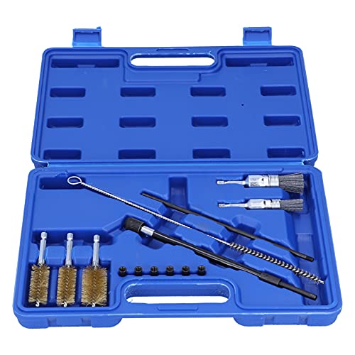 14 STKS Brandstof Nozzle Cleaning Tool Kit, Injector Nozzles Afdichting Seat Cleaner Set Injector As Pluggen Draad Nylon…