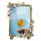 Tricune Floral Picture Frame Display Photo 5x7 Photo Frame Made of Metal and High Definition Glass f