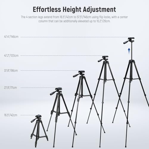 image for NEEWER Entry Level Version Tripod for Cell Phone & Camera, Metal Light