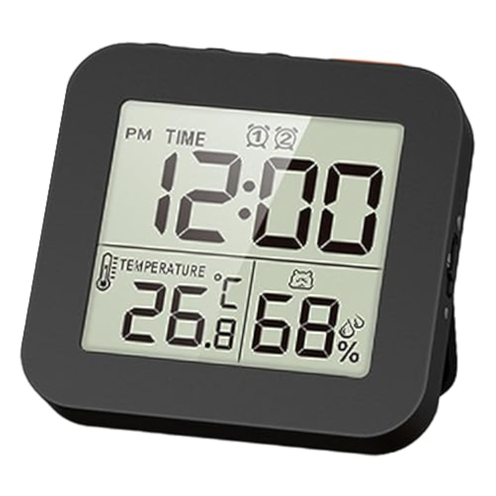 Waterproof Digital Bathroom Clock Shower Timer, Black