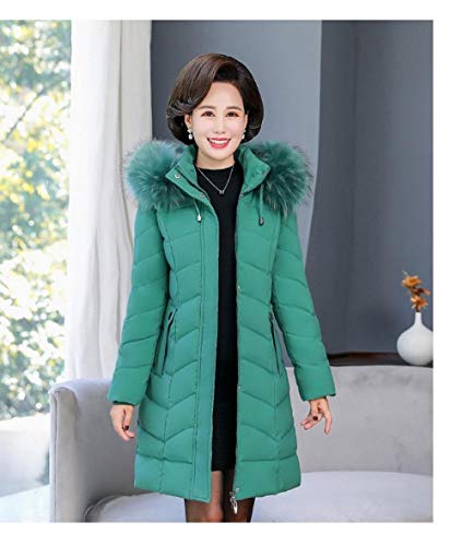 Preisvergleich Produktbild kkotcbd Damenmäntel Damen Winter Kapuzenmantel Parker Kapuzenmantel Langer Mantel Dicker Pelzkragen-Grün_4XL
