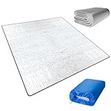 Alu Isomatte Schaummatte Faltbar 200x100cm, Camping Isoliermatte Wasserdicht & Ultraleicht Thermomatte Wärmeisolierend aus Aluminiumfolie, Zeltmatte Bodenmatte Schlafmatte für Outdoor & Camping