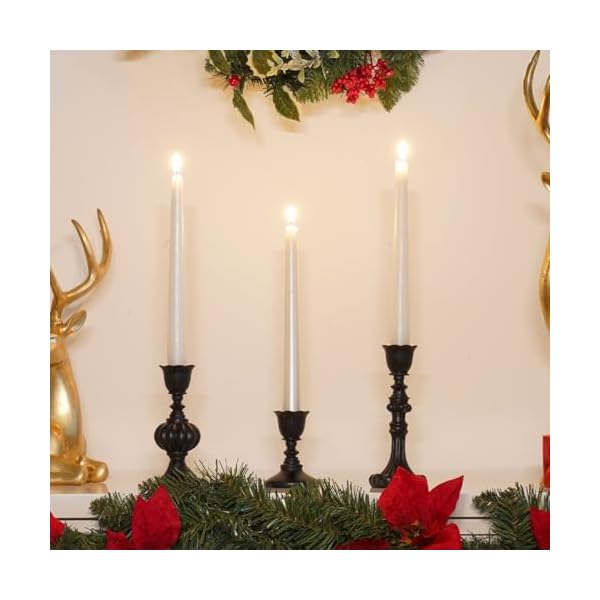 Candle stick candle holder set black christmas candlestick holder modern baroque home decor for coffee table for kwanzaa easter centerpiece dinning room wedding set of 3 guichifun  urban country home decor