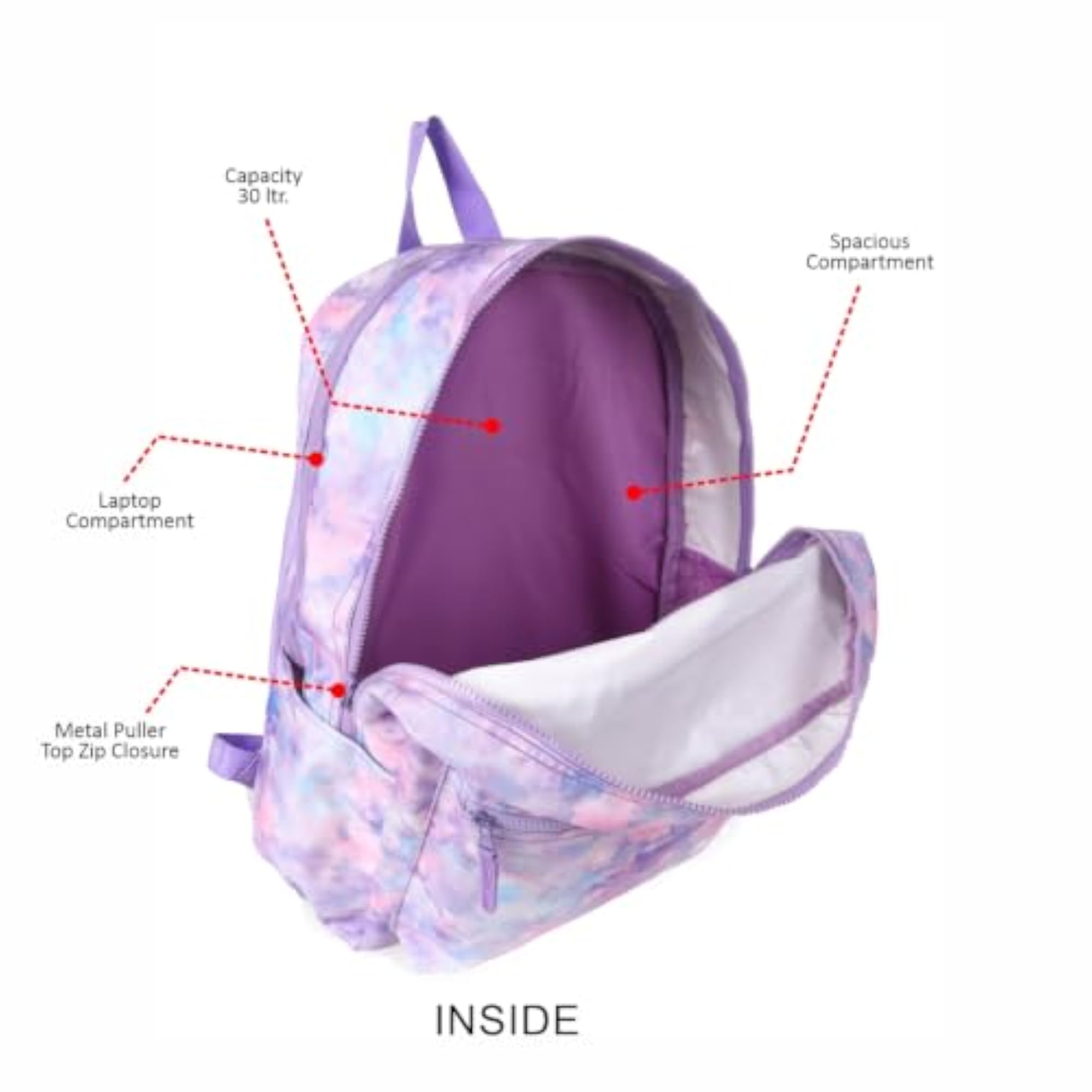 Multicolor Printed Backpack for Women and Girls