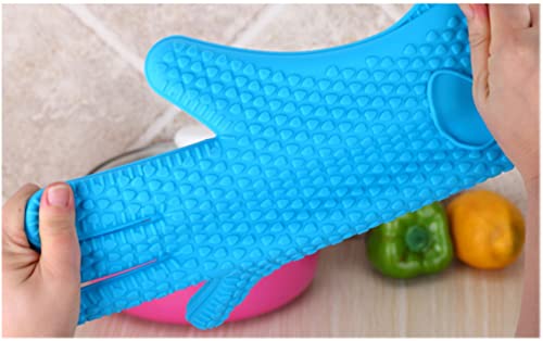Belmalia 2 Silicone Oven Mitts for Kitchen, BBQ Gloves, Set, Pair, Pot Holders, Oven Gloves Heat Resistant Blue - Cosy Home Interiors Belmalia 2 Silicone Oven Mitts for Kitchen, BBQ Gloves, Set, Pair, Pot Holders, Oven Gloves Heat Resistant Blue - Image 6